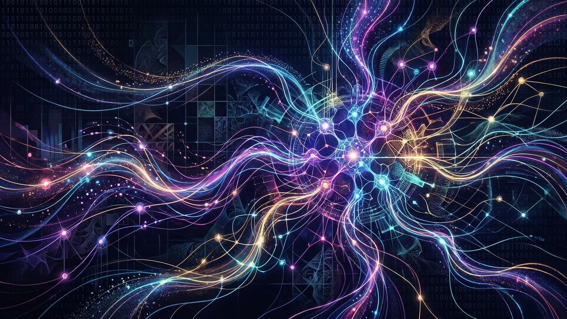 KI-Betriebssystem 2026: Neuronale Netze und Datenstrome visualisieren das Ende der Werkzeug-Phase und den Beginn der Orchestrierungs-Ara in Unternehmen